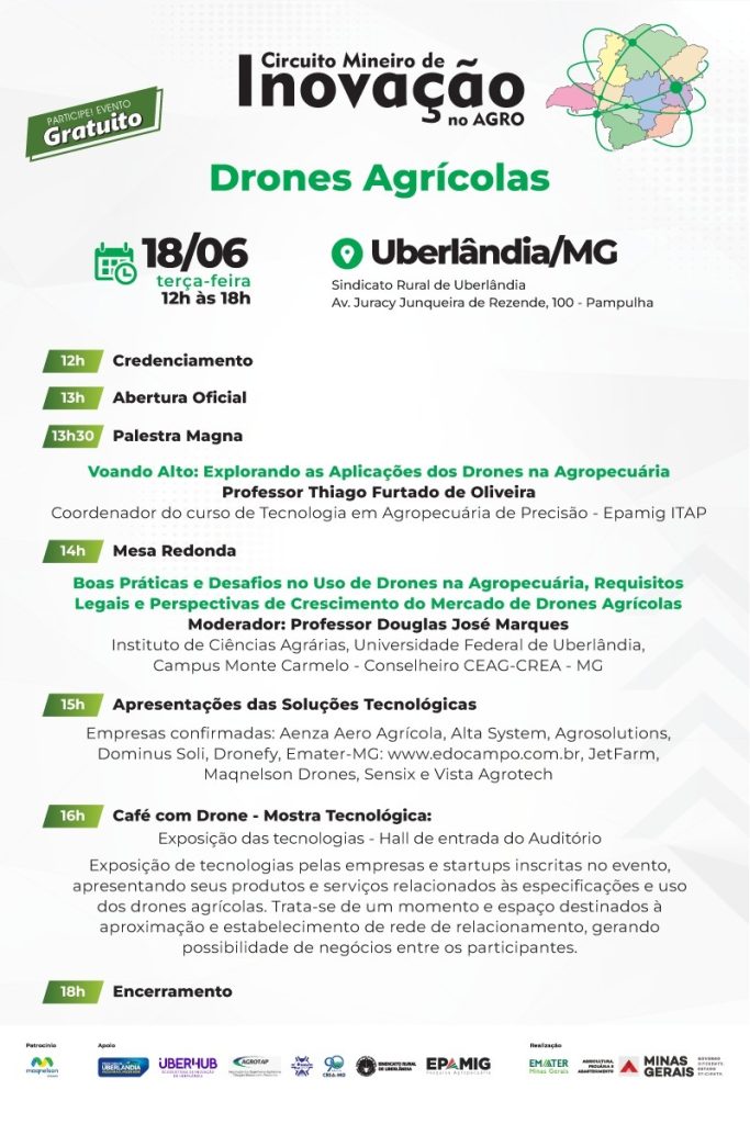 imagem da programação Circuito Mineiro de Inovação Tecnológica para o Agro.