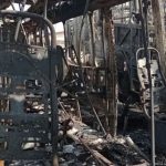 Ônibus do transporte urbano em Uberlândia incendiados