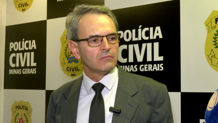 Delegado-chefe da Polícia Civil de Uberlândia, Marcos Tadeu de Brito, durante entrevista à imprensa