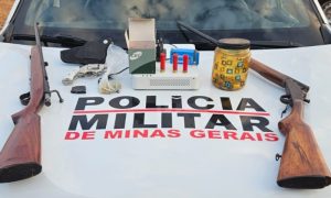 Armas apreendidas durante investigações da polícia no caso da mulher que foi morta pelo amante.