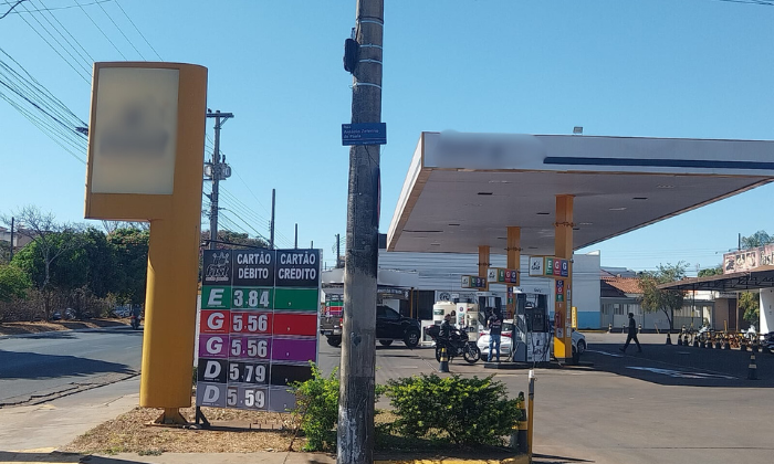 Posto de Combustível em Uberlândia, onde foi cumprido um mandado de busca e apreensão