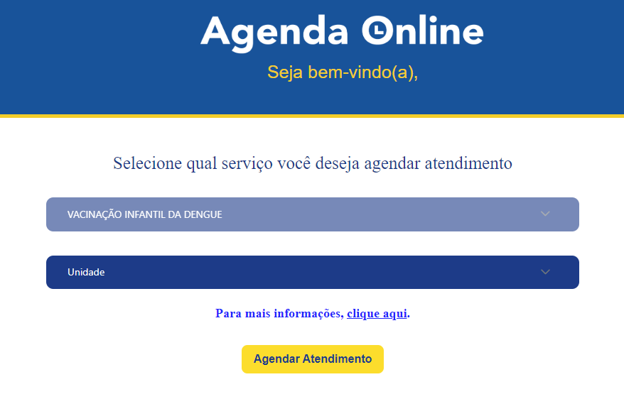 Site para agendamento da vacina contra a dengue em Uberlândia