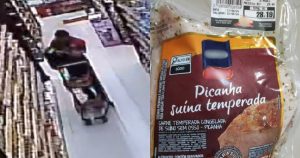 Homem furta carne em supermercado