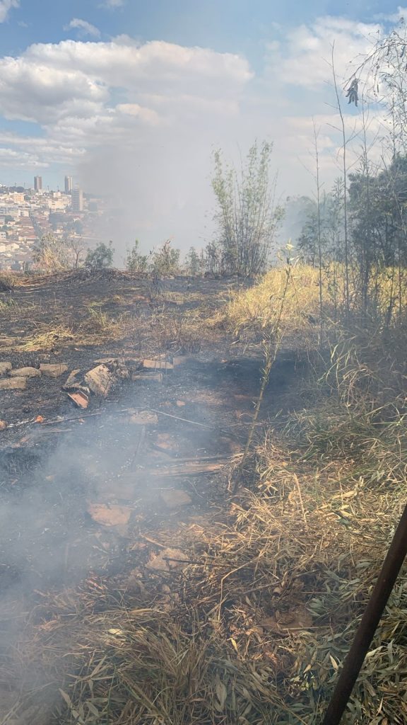 incêndio em área de vegetação em araxá