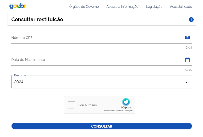 Site da Receita Federal para consultar o Imposto de Renda