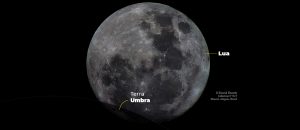 Composição que mostra o eclipse lunar parcial - Foto: Observatório Nacional/ Reprodução