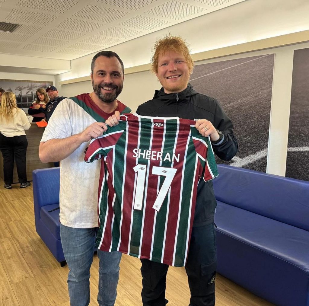 Ed Sheeran prestigia jogo da copa Libertadores no Maracanã / Reprodução: Instgaram/Fluminense