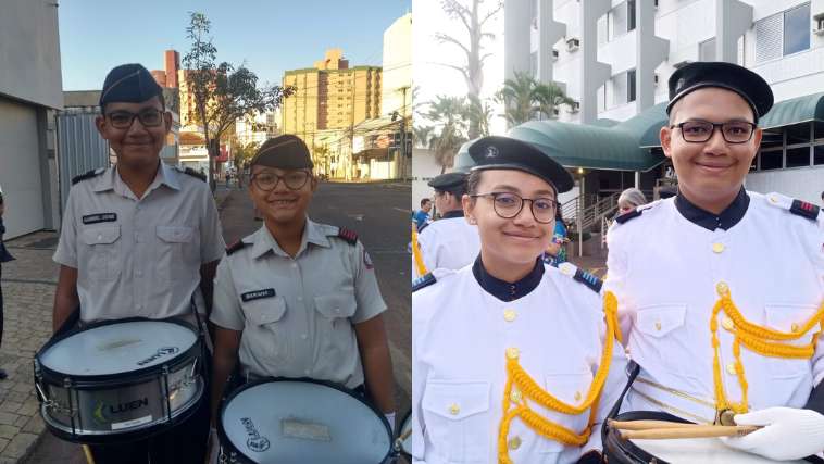 Irmãos no desfile de 7 de setembro