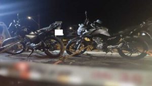 Motos usadas para realização de manobras perigosas foram apreendidas pela PM durante operação - Imagem: Polícia Militar/Divulgação