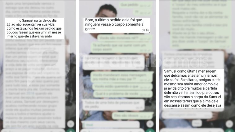 Mensagens foram enviadas pelo contato do próprio jovem desaparecido de Uberlândia – Crédito: Imagens cedidas ao Paranaíba Mais