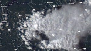 Imagem de satélite mostra temporal em Uberlândia
