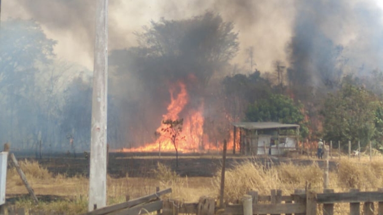 Incêndio atinge Chácaras Valparaíso em Uberlândia Moradores enfrentam transtornos com fogo em área de mata fechada; Corpo de Bombeiros atua para controlar o incêndio