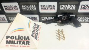 Homem utilizou uma arma de fogo para agredir a ex-companheira - Crédito: PM/ Divulgação