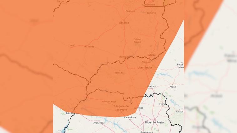 Mapa Inmet Alerta Laranja de Chuvas Intensas