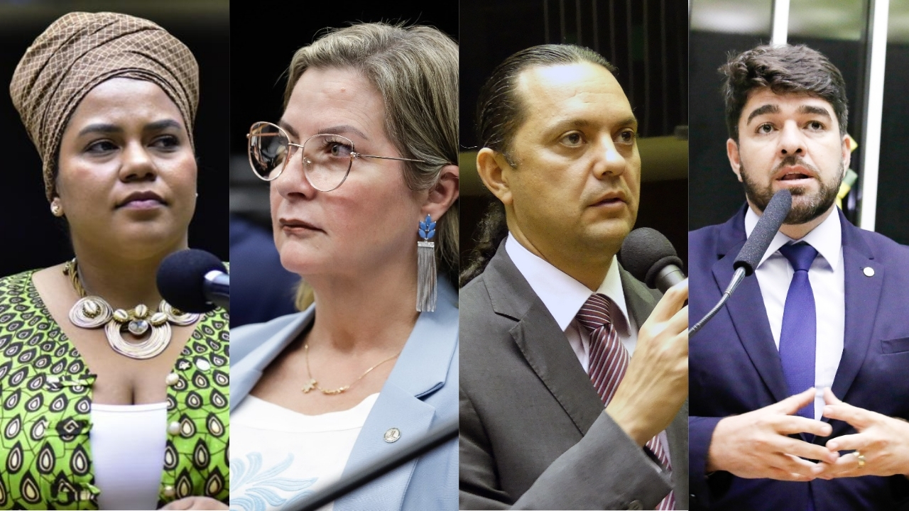 Mosaico com quatro deputados federais