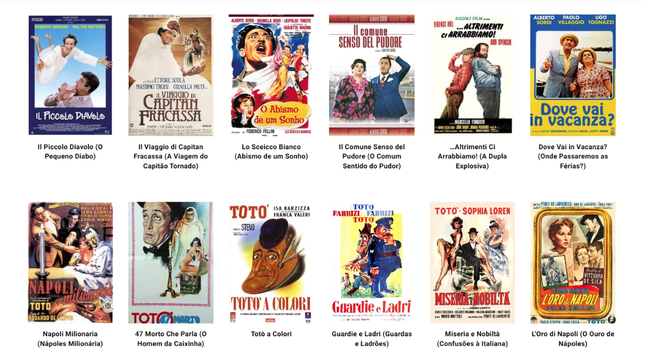Festival de Cinema Italiano apresenta clássicos do humor italiano, de Totó a Roberto Benigni Festival de Cinema Italiano apresenta clássicos do humor italiano, de Totó a Roberto Benigni