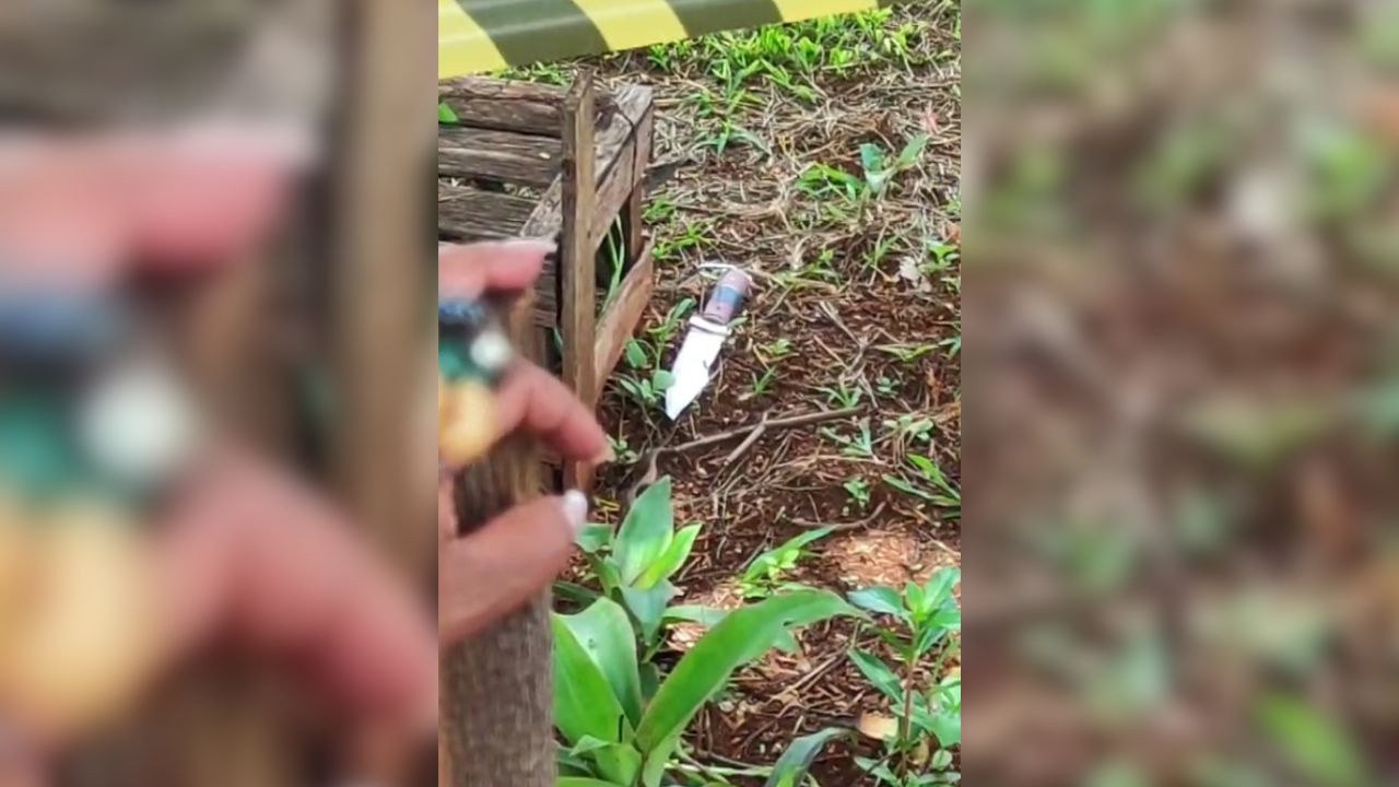 Arma do crime que vitimou um homem morto pelo próprio irmão