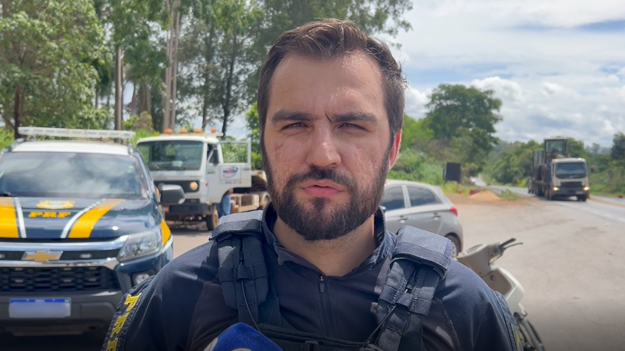 Vitor Machado, policial rodoviário, explicou a operação que apreendeu os veículos roubados Vitor Machado, policial rodoviário, explicou a operação que apreendeu os veículos roubados