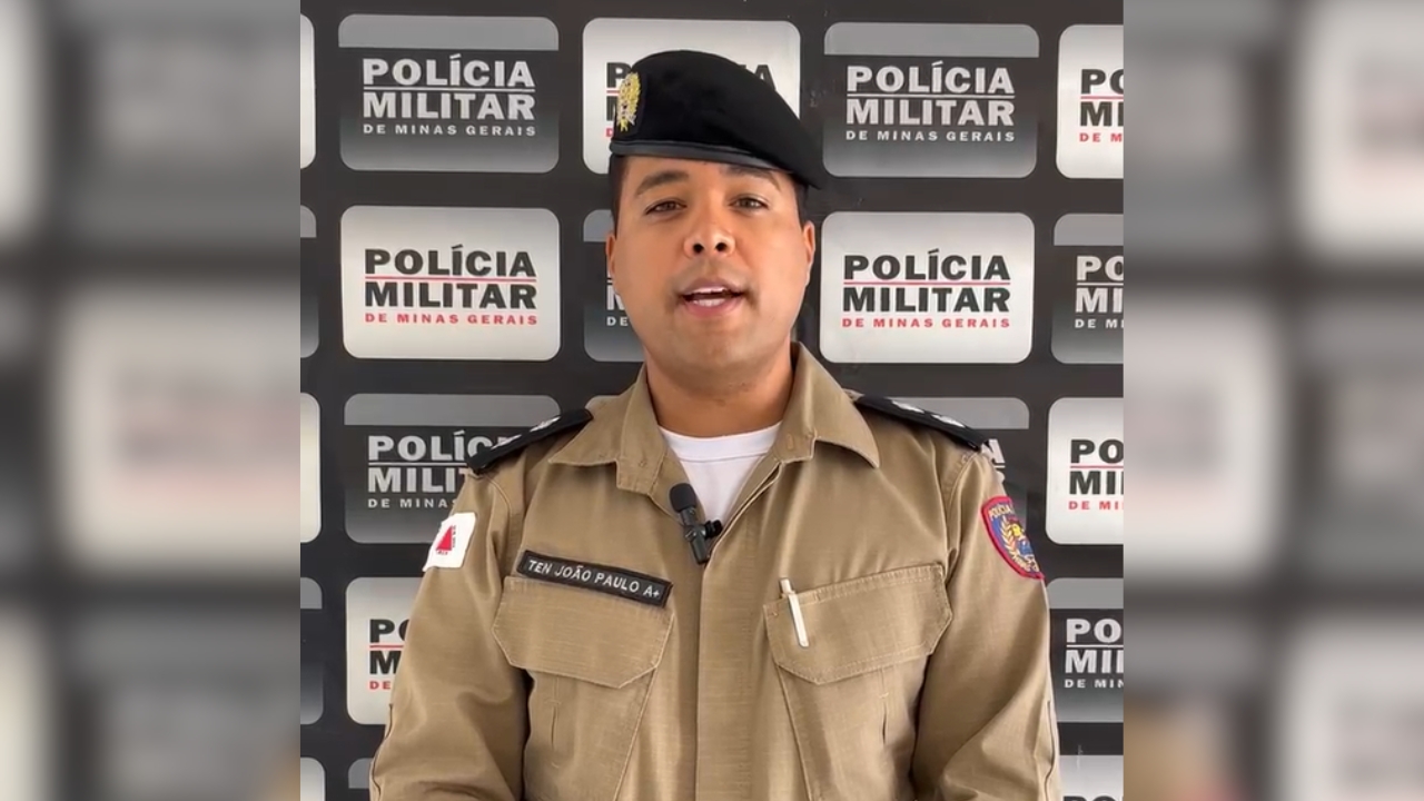 Tenente João Paulo Souto Fidelis Pinto relatou a ocorrência em vídeo 
