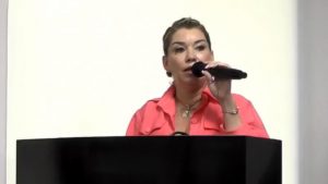 Leandra Guedes durante sua posse