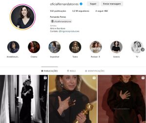 Fernanda Torres ganha mais de 1 milhão de seguidores em menos de 24 horas