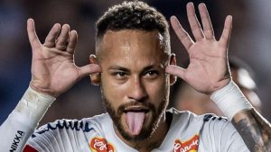 Neymar marcou seu primeiro gol pelo Santos na noite deste domingo (16) - Crédito: Rafael Assunção/Ag. Paulistão