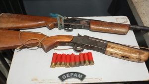 Homens são presos com armas e capivara morta em Unaí