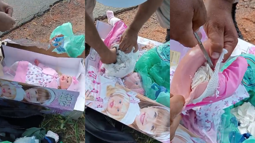 A boneca recheada de drogas era levada por um passageiro de 22 anos