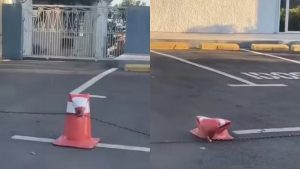 Calor extremo no RS: cones de trânsito e caixa d’água derretem em Santa Maria e Cidreira