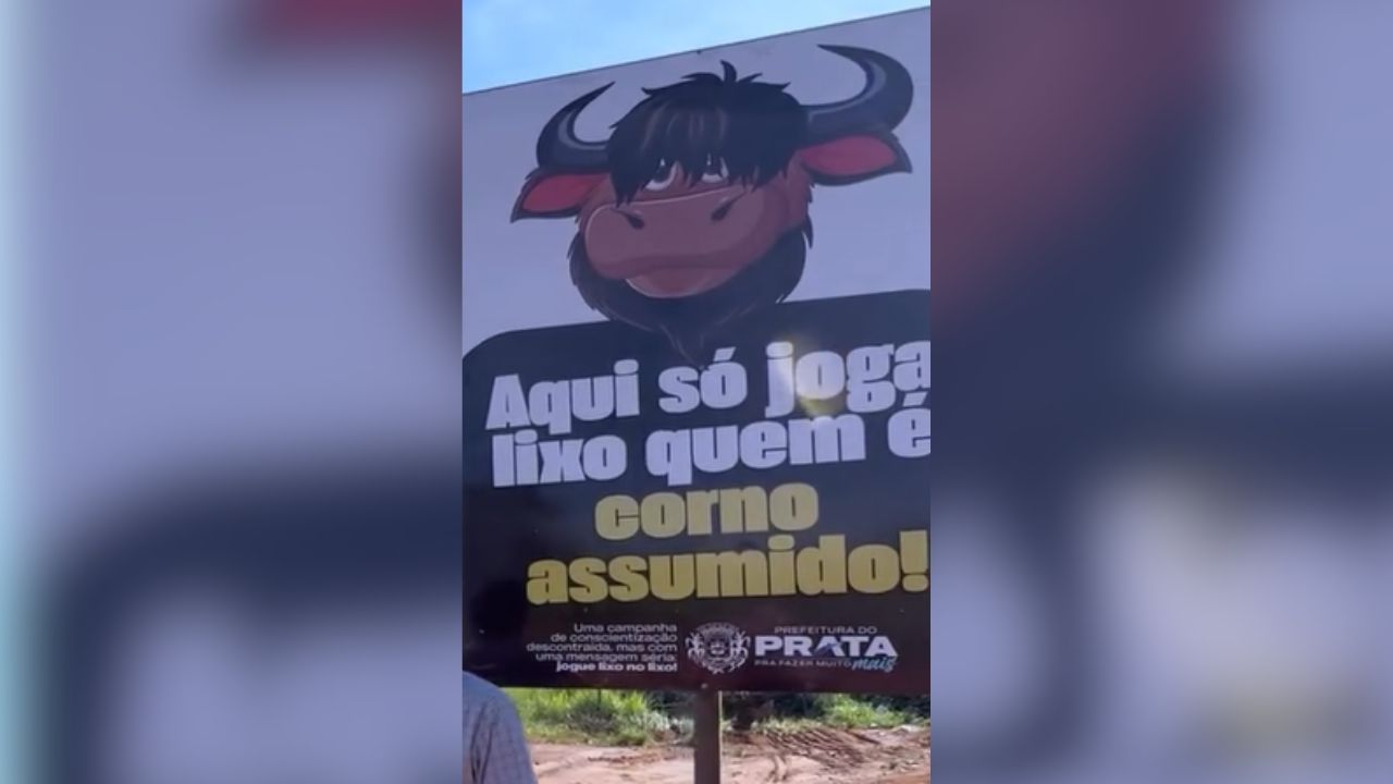 "Aqui só joga lixo quem é corno assumido", diz placa de prefeitura de cidade mineira