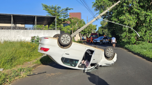 O acidente de trânsito aconteceu na manhã desta terça-feira