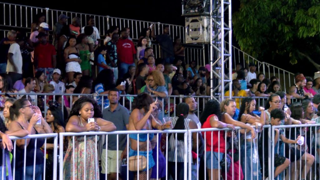 O público acompanhou o desfile das escolas de samba em Uberlândia