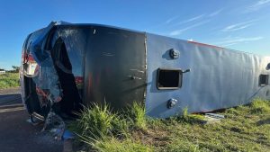 acidente com ônibus em Araguari