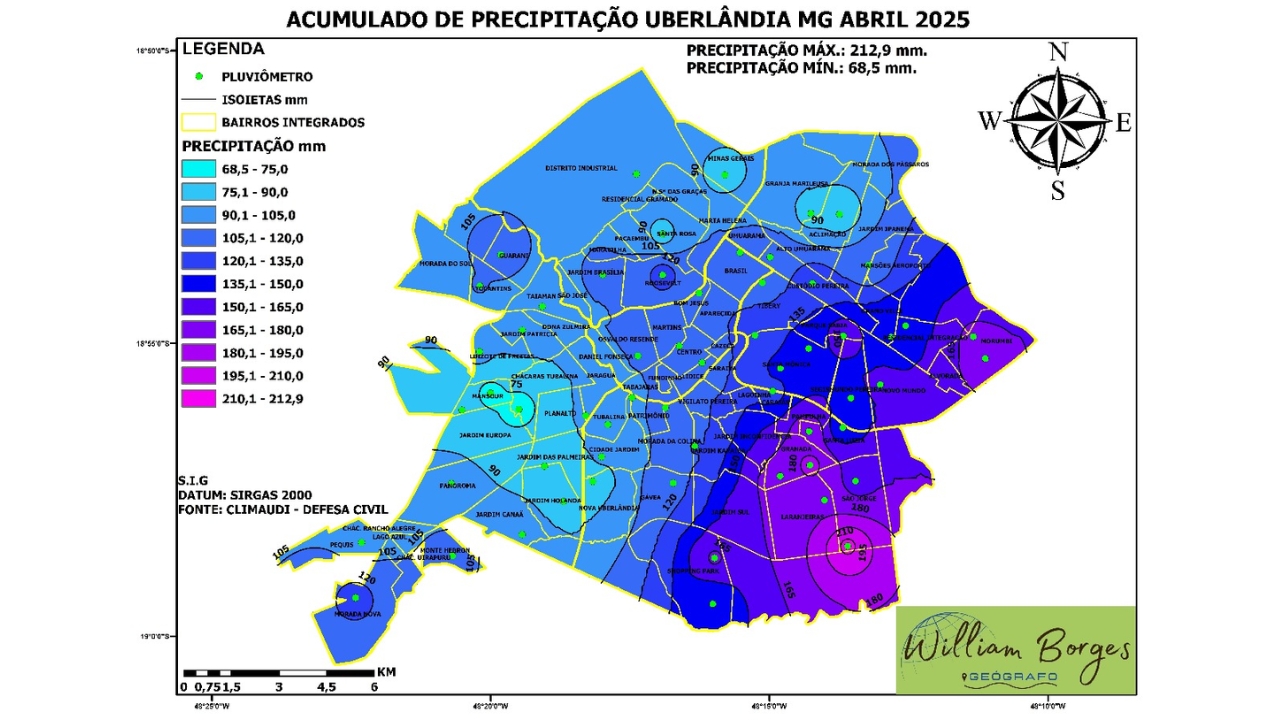 As chuvas no Triângulo Mineiro durante o mês de abril de 2025 ultrapassaram a média histórica As chuvas no Triângulo Mineiro durante o mês de abril de 2025 ultrapassaram a média histórica