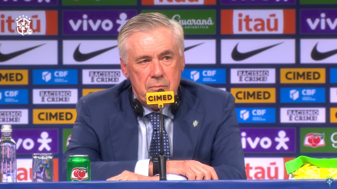 Convocação de Carlo Ancelotti para últimos jogos das Eliminatórias será transmitida no YouTube
