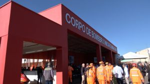 Faixada da nova sede do Corpo de Bombeiros em Araguari