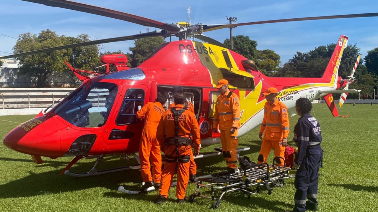 BEBÊ É TRANSPORTADO POR HELICÓPTERO
