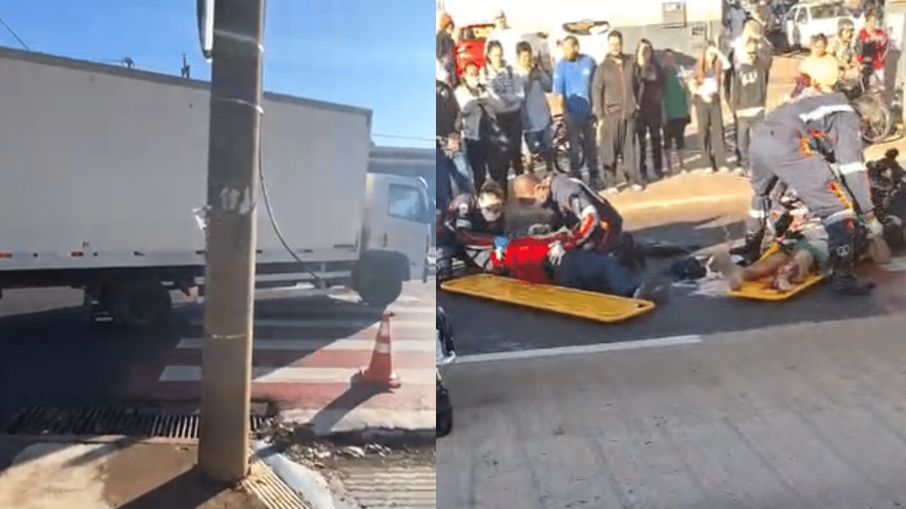 Caminhão atropela idosas na Avenida Leopoldino de Oliveira, no centro de Uberaba