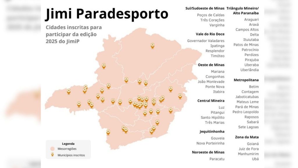 A abrangência dos Jogos do Interior de Minas Paradesporto 2025 é outro ponto de destaque, reunindo atletas de diferentes regiões do estado. Competidores vindos do Triângulo Mineiro, Vale do Jequitinhonha, Zona da Mata, Sul de Minas, Centro-Oeste e da Região Metropolitana de Belo Horizonte estarão presentes em Uberlândia.