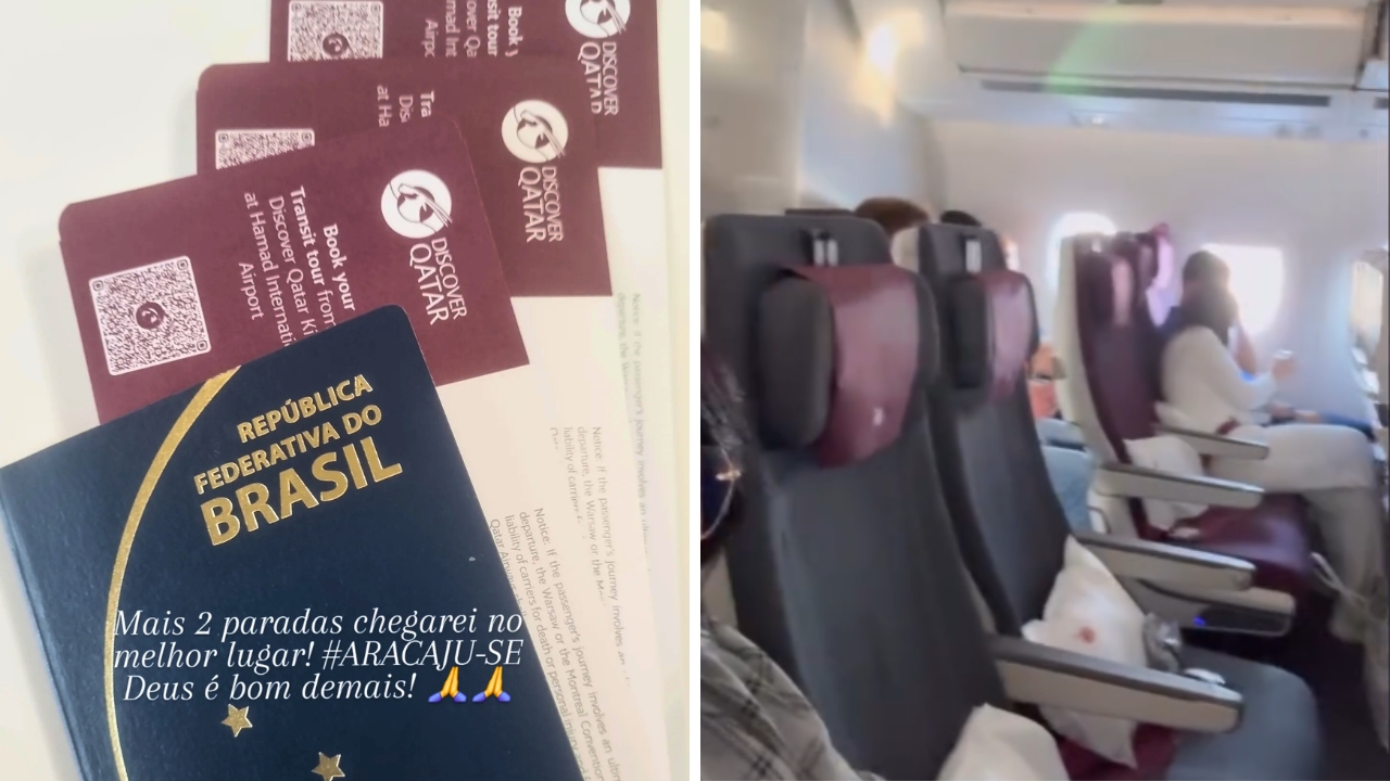 comitiva-brasileira-retorna-ao-brasil Imagens das redes sociais mostram a comitiva brasileira retornando ao brasil, com foto de visto e passagens aérea e interior de avião