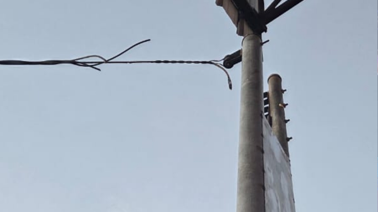 Fios de energia roubados