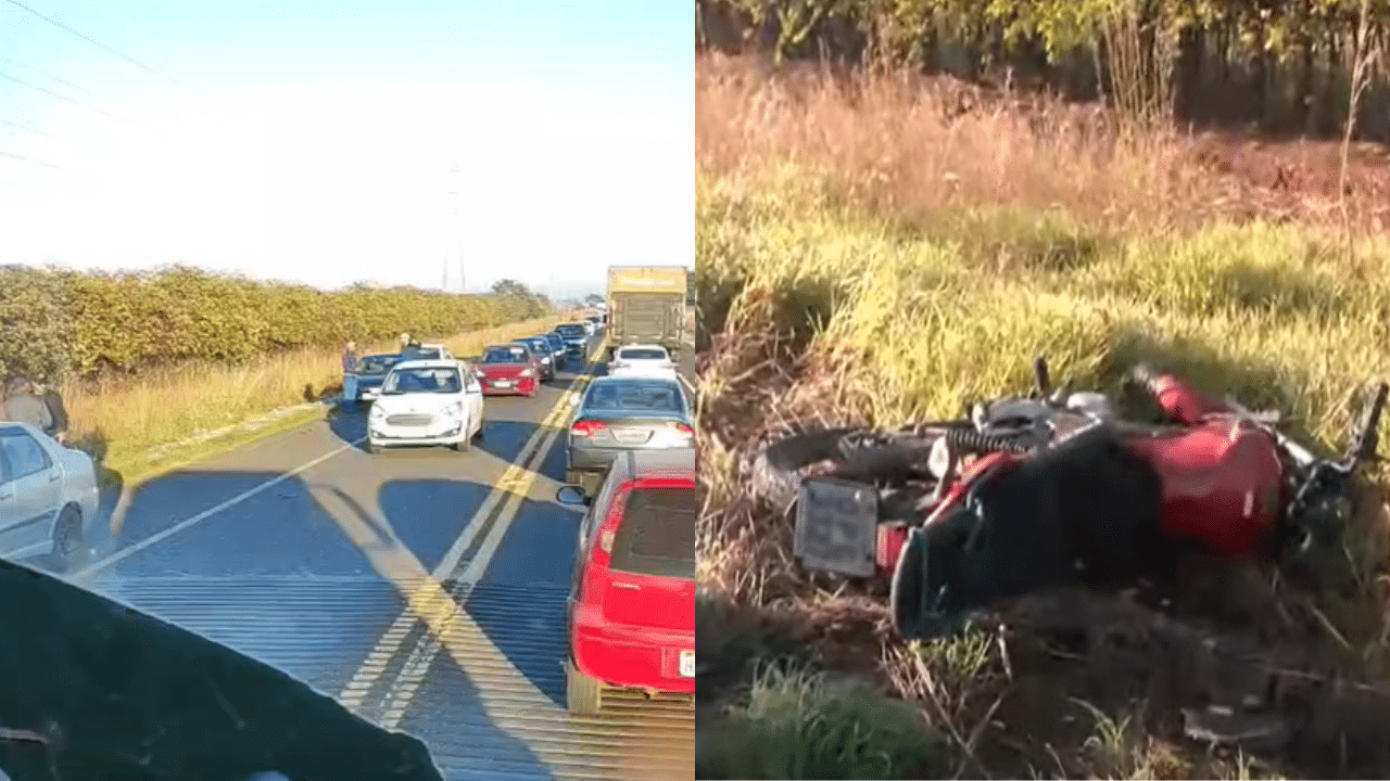 Motociclista fica ferida após acidentes em sequência e trânsito fica lento no Anel Viário Sul