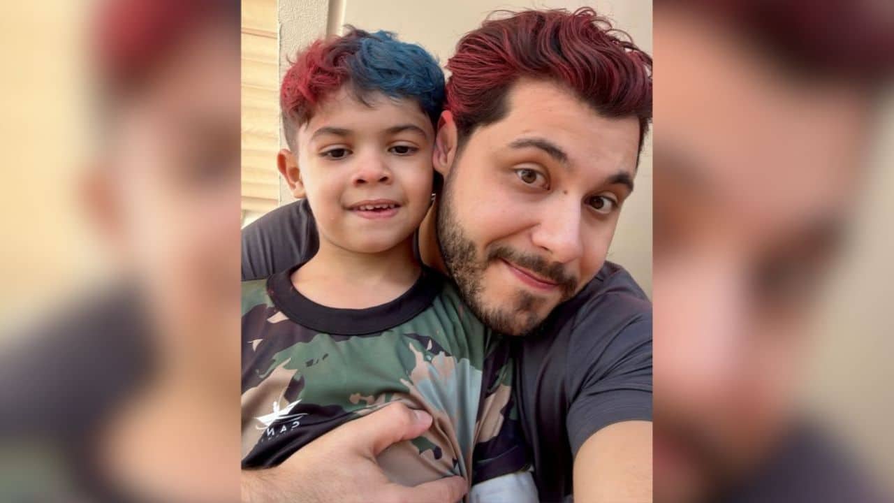 Murilo Huff e o filho Leo