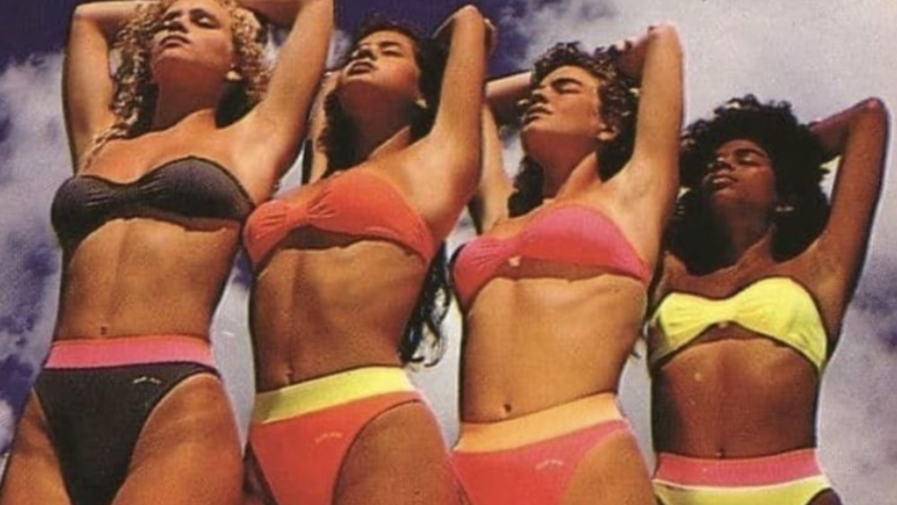 Biquínis que bombaram nos anos 90 - biquinis neons Biquínis que bombaram nos anos 90 - biquinis neons