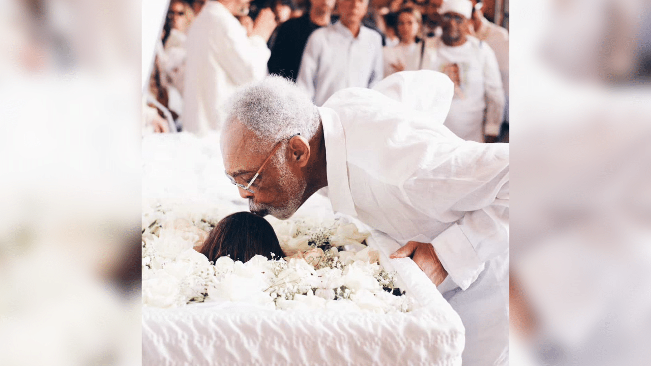 Gilberto Gil se despedindo de Preta Gil