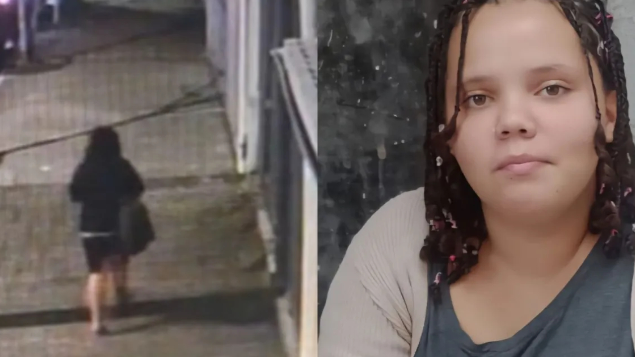 Imagem a direita mostra jovem no último dia que desapareceu; a esquerda mostra a criança