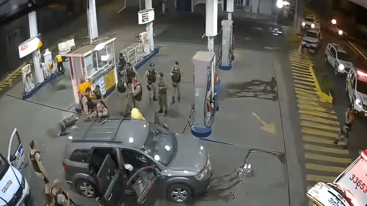Vídeo mostra momento exato da chegada da polícia e ação da PM durante tiroteio em Araguari