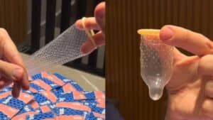 Camisinha com textura, lançada pelo SUS