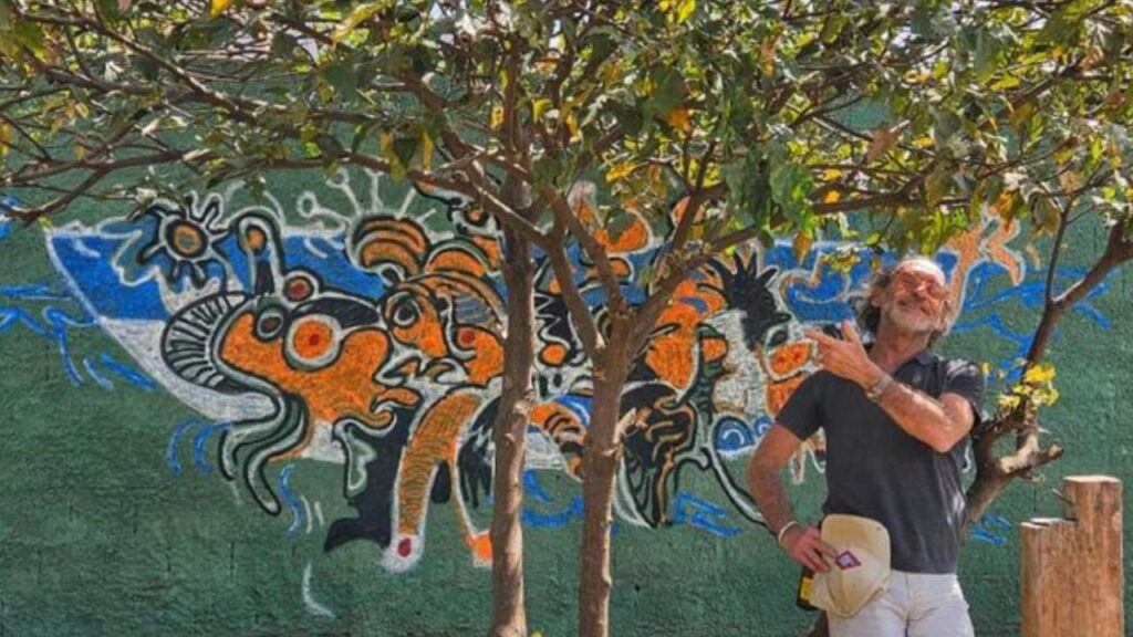 Obra de grafitti de Assis Guimarães, no projeto Jardim Urbano 