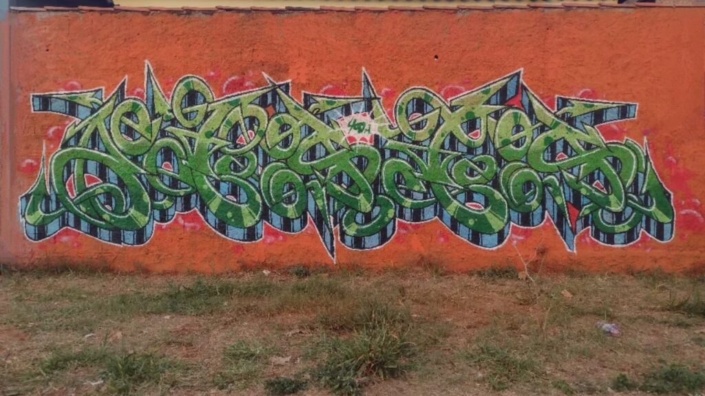 mural de grafitte do jardim urbano